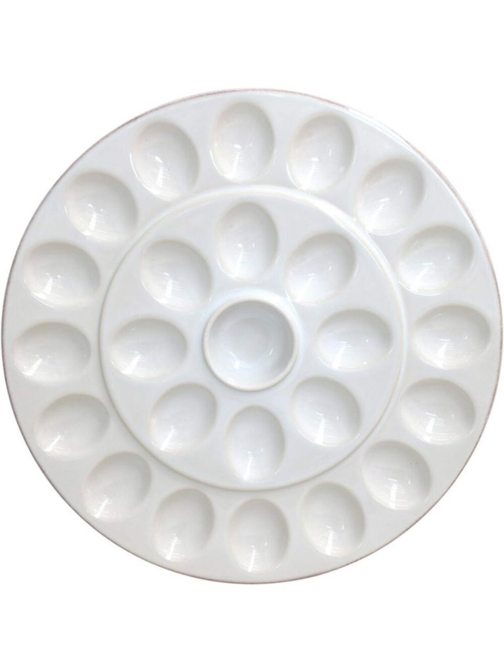 Elegant 13'' Ceramic Egg Platter - Microwave & Dishwasher Safe, Food Safe